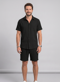 Men's Casual Polo & Pants Set — Short Sleeve Lapel Two-Piece Summer Suit