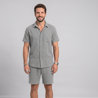 Men's Casual Polo & Pants Set — Short Sleeve Lapel Two-Piece Summer Suit