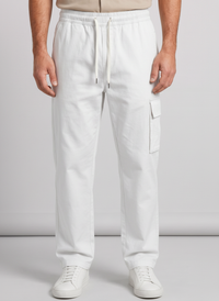 Men's Drawstring Cargo Pants — Loose Straight Outdoor Hiking Trousers