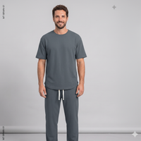 Men's Minimal T-Shirt & Pants Set — Solid Color Summer Two-Piece Outfit