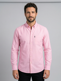 Men's Oxford Cotton Dress Shirt - Non-Iron Slim Fit Long Sleeve