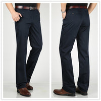 Men's Classic Straight Leg Dress Pants - Relaxed Fit Trousers - back view