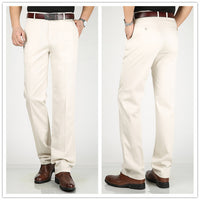 Men's Classic Straight Leg Dress Pants - Relaxed Fit Trousers - styled
