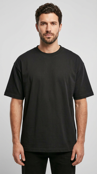 Men's Heavyweight Solid Crewneck T-Shirt - 320g Thick Premium Cotton Tee