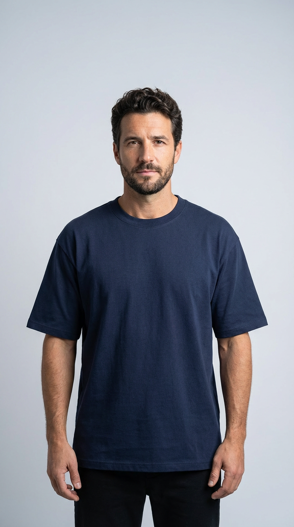 Men's Heavyweight Drop Shoulder T-Shirt - 260g Premium Cotton Crewneck Tee