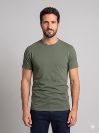 Men's Magnetic Snap Henley T-Shirt — Solid Color Casual Short Sleeve Tee
