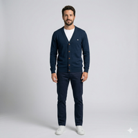 Men's Business Cardigan Sweater - Solid Open Front Knit