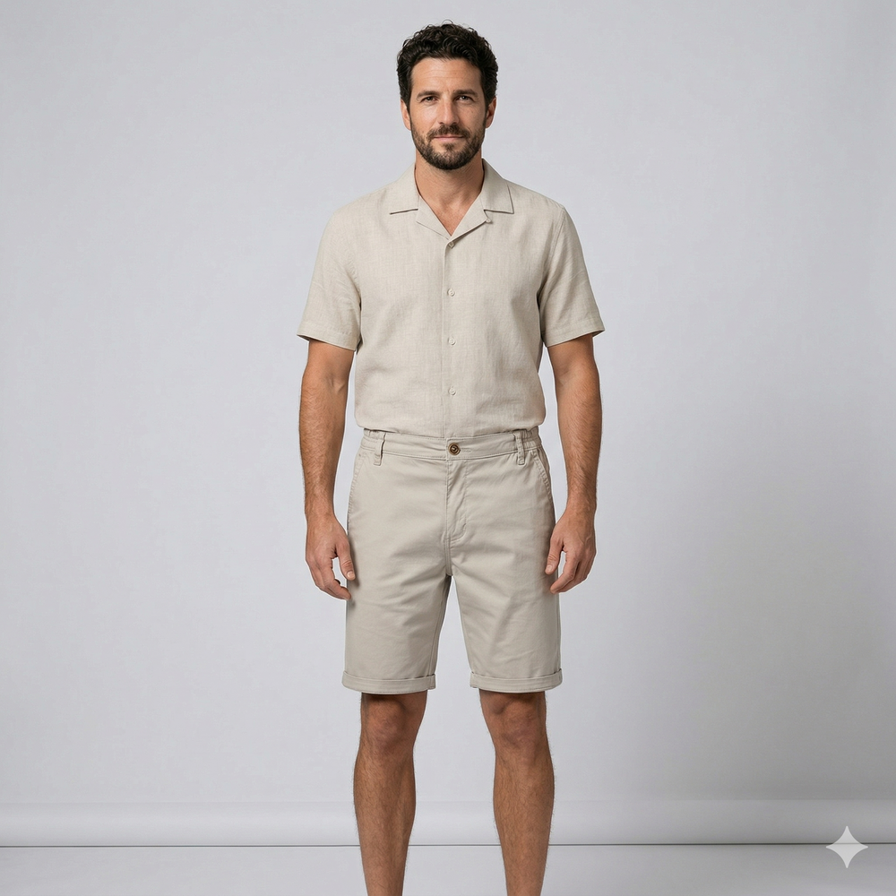 Men's Cotton Casual Shorts - Straight Fit Summer Chino Shorts