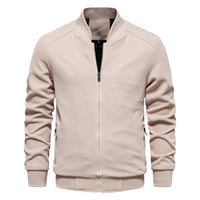 Men's Slim Fit Stand Collar Jacket - Lightweight Casual - detail
