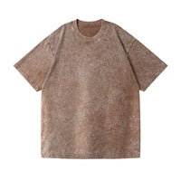 Men's Acid Wash Distressed T-Shirt - Heavyweight Oversized Vintage Cotton Tee - styled