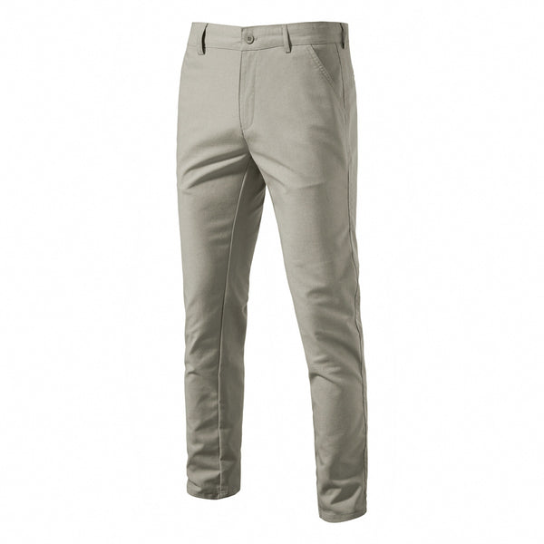 Men's Cotton Linen Straight Pants - Breathable Casual Trousers - front view