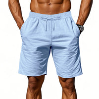 Men's Cotton Linen Beach Shorts — Breathable Casual Cropped Pants