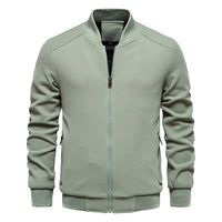 Men's Slim Fit Stand Collar Jacket - Lightweight Casual - model wearing