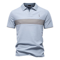 Men's Deer Logo V-Neck Polo - Embroidered Short Sleeve Top - view 12