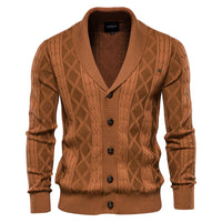 Men's Thick V-Neck Cardigan - Knit Button-Up Sweater Jacket