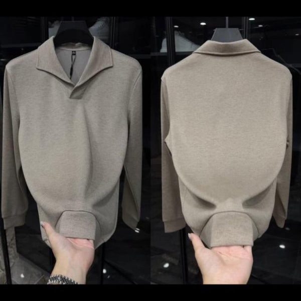 Men's Premium Solid Sweatshirt - Minimalist Crewneck Pullover - front view