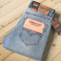 Men's Stretch Straight Leg Jeans - Business Casual Denim - styled