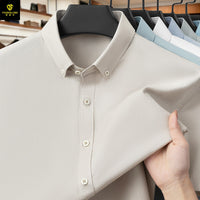 Men's Oxford Cotton Short Sleeve Shirt - Casual Button Down - view 12