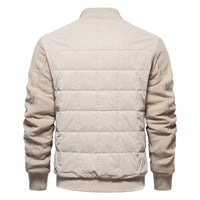 Men's Color Block Stand Collar Jacket - American Style Casual Coat - side view