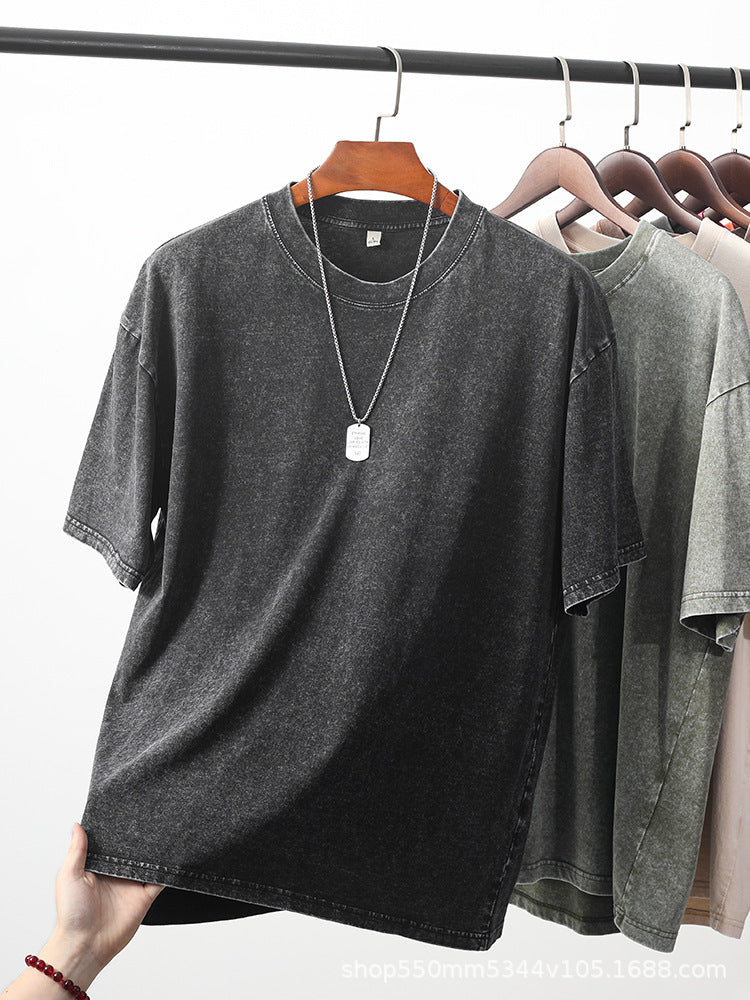 Men's Acid Wash Graphic T-Shirt - Distressed Retro Cotton Tee