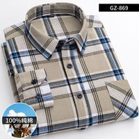 Men's Brushed Cotton Plaid Shirt - Long Sleeve Button Down - view 28