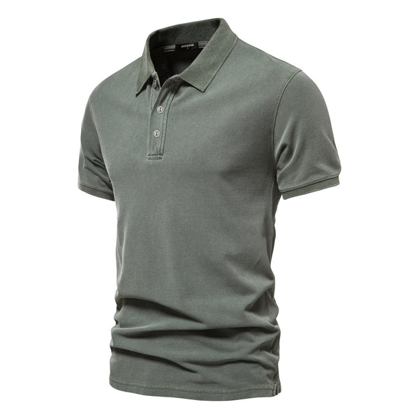 Men's Sport Cotton Polo Shirt - Classic Short Sleeve Collar Tee - front view
