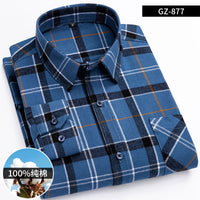 Men's Brushed Cotton Plaid Shirt - Long Sleeve Button Down - view 34