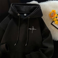 Men's Fleece-Lined Hoodie - Thick Graphic Pullover Sweatshirt - back view