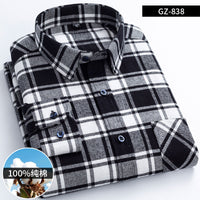 Men's Brushed Cotton Plaid Shirt - Long Sleeve Button Down - view 15