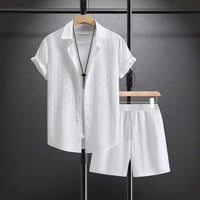 Men's Casual Polo & Pants Set — Short Sleeve Lapel Two-Piece Summer Suit
