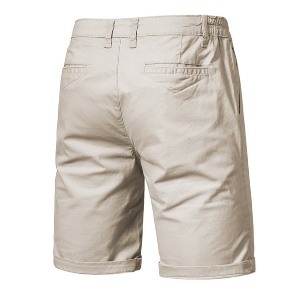 Men's Classic Cotton Chino Shorts - Casual Flat Front Summer Shorts - front view