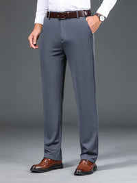 Men's Straight Leg Dress Pants - Business Casual Trousers - side view