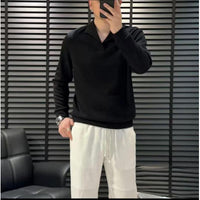 Men's Premium Solid Sweatshirt - Minimalist Crewneck Pullover - side view