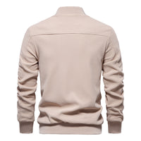 Men's Slim Fit Stand Collar Jacket - Lightweight Casual - back view