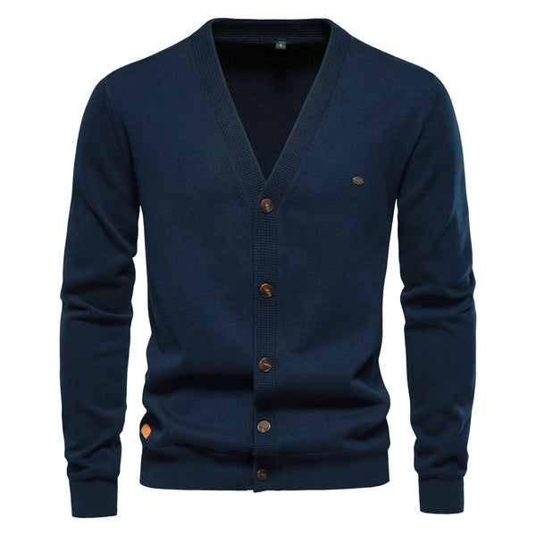 Men's Business Cardigan Sweater – Solid Open Front Knit