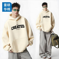 Men's Oversized Hooded Sweatshirt - Heavy Cotton Street Style Top - view 11