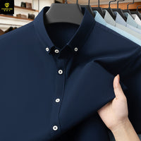 Men's Oxford Cotton Short Sleeve Shirt - Casual Button Down - styled