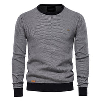 Men's Crewneck Knit Base Layer - Slim Stretch Pullover - close up