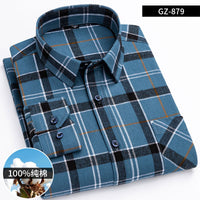 Men's Brushed Cotton Plaid Shirt - Long Sleeve Button Down - view 36