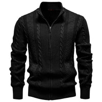 Men's Knit Cardigan Jacket - Full Zip Sweater Coat - fabric detail
