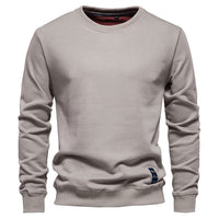 Men's Solid Crewneck Sweatshirt - Relaxed Fit Long Sleeve - full body
