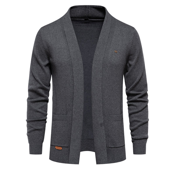 Men's Premium Open Cardigan - Business Knit Sweater Jacket - front view