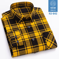 Men's Brushed Cotton Plaid Shirt - Long Sleeve Button Down - view 46