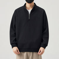 Men's Half Zip Pullover Sweatshirt - Stand Collar Casual Top - styled