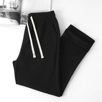 Men's Heavyweight Straight Leg Sweatpants - Knit Jogger Pants - full body