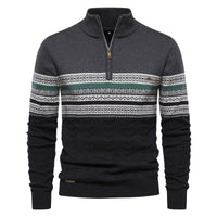 Men's Ribbed Knit Turtleneck - Slim Fit Winter Pullover - styled