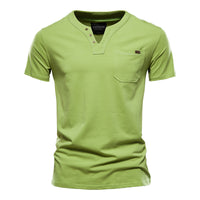 Men's Japanese Style Pocket T-Shirt - Cotton Short Sleeve Tee - back view