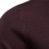 Men's Thick Mock Neck Sweater - Slim Fit Warm Knit Pullover - side view