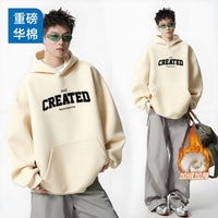 Men's Oversized Hooded Sweatshirt - Heavy Cotton Street Style Top - view 18