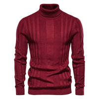 Men's Plaid Crewneck Sweater - Classic Pattern Knit Pullover - close up